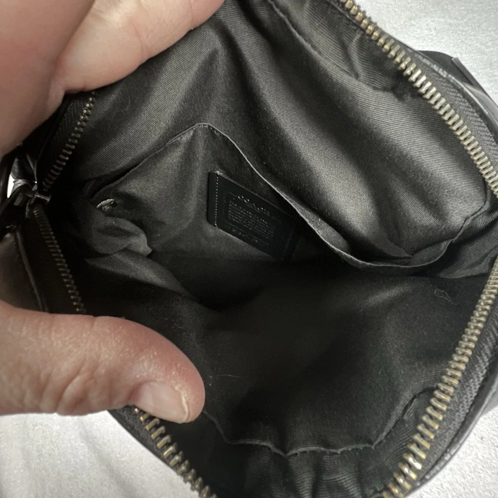 Coach F37609 Crossbody‎ Nylon Black Leather Mens Travel Work Bag